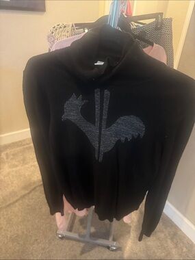 Rossignol Black Turtleneck Sweater with Metallic Rooster Logo